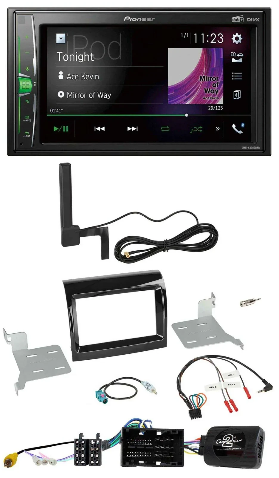 Pioneer MP3 DAB Lenkrad 2DIN Bluetooth Autoradio für Citroen Fiat Peugeot 2016-2