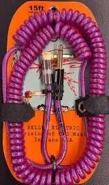 Henry Heller Coiled 15 Foot 1/4" Jack Pro Guitar or Instrument Cable - Purple