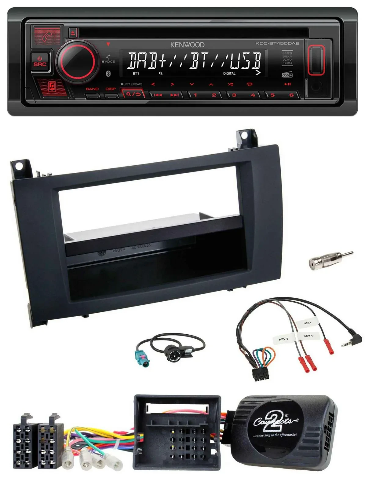 Автомагнитола для Mercedes SLK R171 2008–2011 Kenwood CD, USB, Bluetooth, DAB