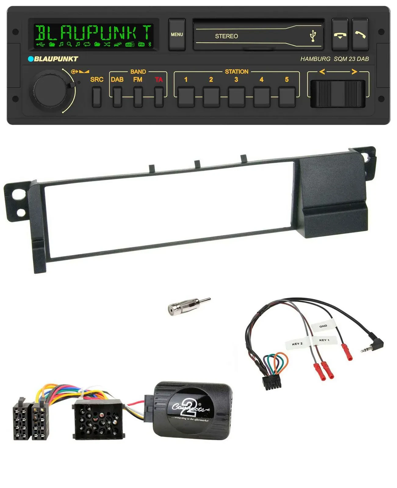 Blaupunkt USB DAB Bluetooth Lenkrad Autoradio für BMW 3er E46 (98-07)