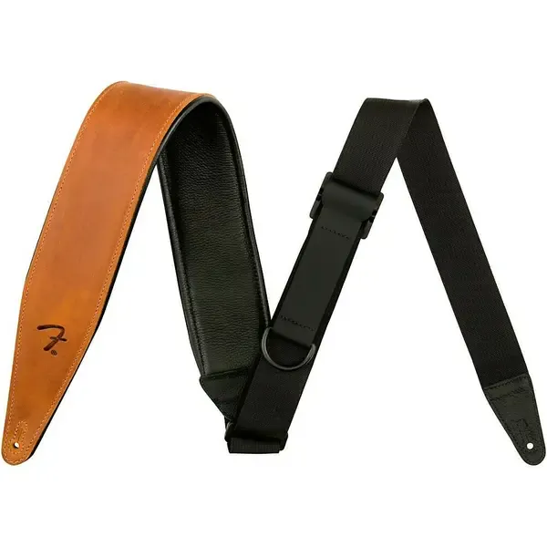 Гитарный ремень Fender Right Height Leather Guitar Strap Cognac 2.5 in.