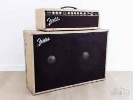 1962 Fender Dual Showman Blonde Brown Panel Vintage Piggyback Tube Amp 2x15