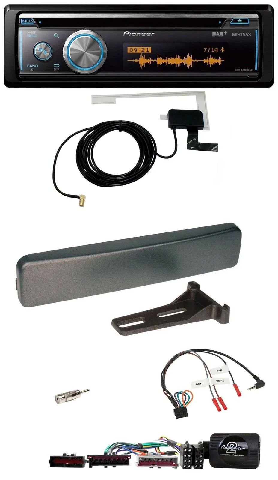 Автомагнитола для Ford Mondeo/Focus Pioneer Bluetooth DAB USB CD антрацит