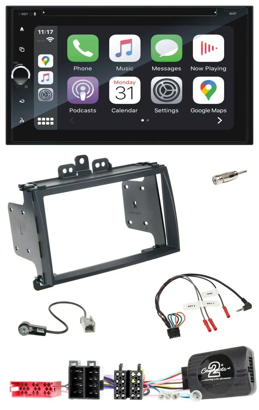 Blaupunkt 2DIN Bluetooth DAB USB DVD Lenkrad Autoradio für Hyundai i20 09-12 sch