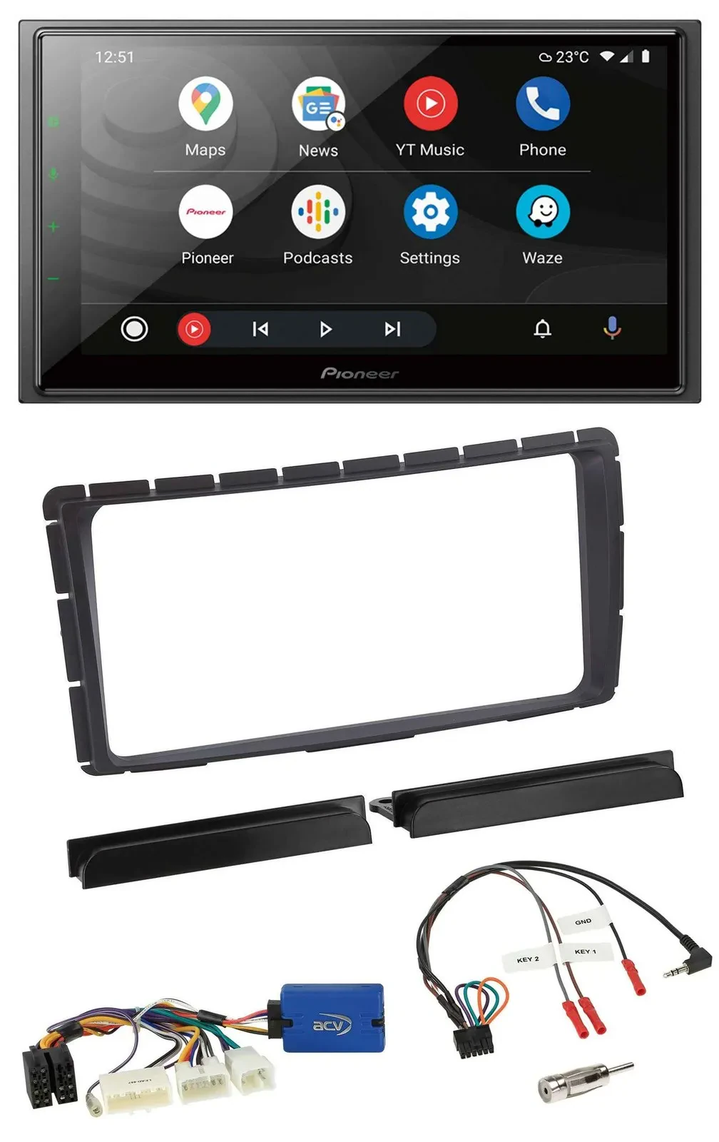 Pioneer USB 2DIN DAB Lenkrad Bluetooth Autoradio für Toyota Hilux ab 2011 28-Pin