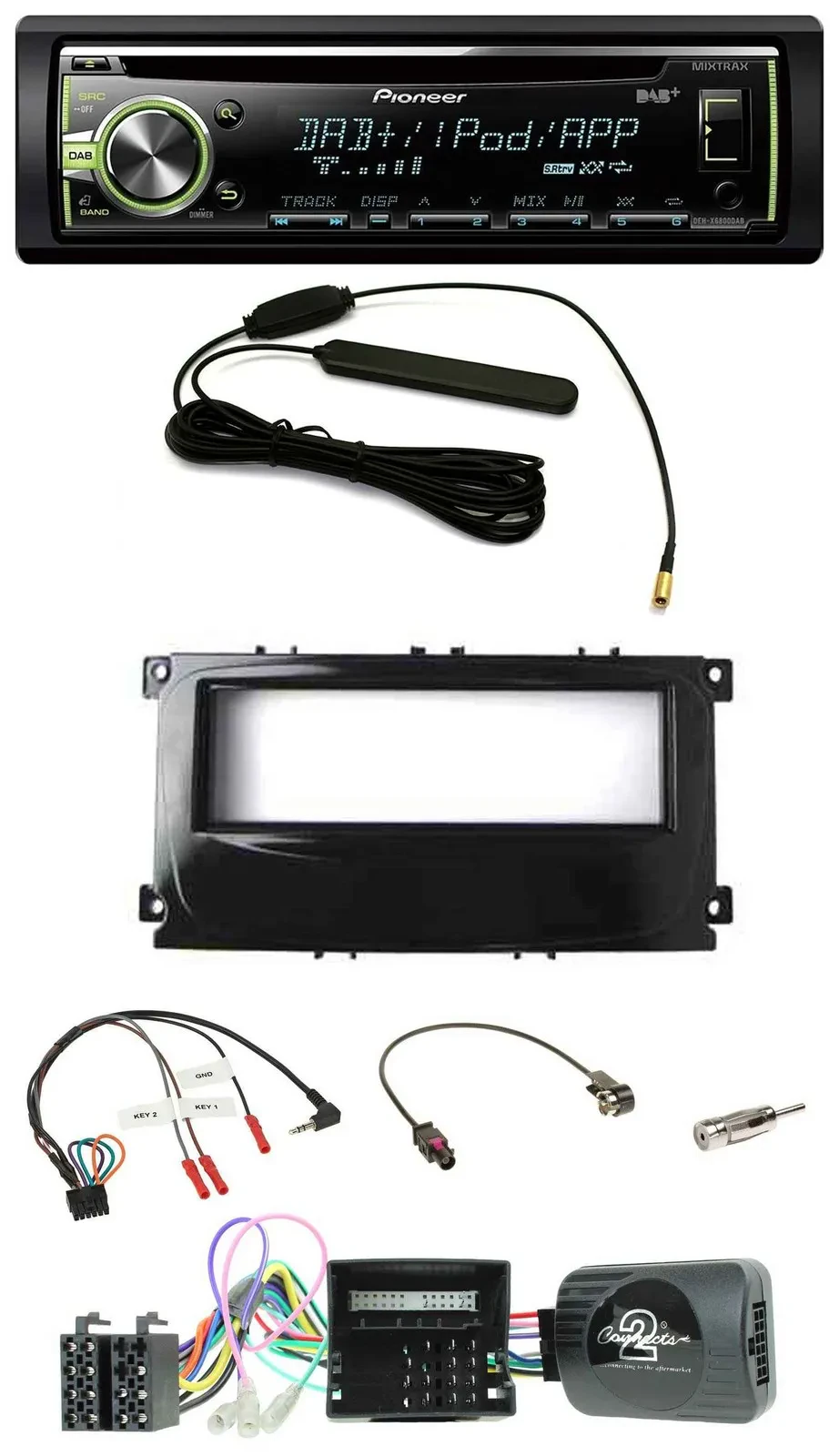 Pioneer MP3 USB CD DAB Lenkrad Autoradio für Ford Galaxy Focus C-Max Can ab 2007