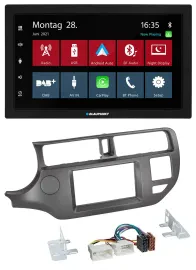 Blaupunkt MP3 Bluetooth DAB 2DIN USB Autoradio für Kia Rio UB 11-14 anthrazit