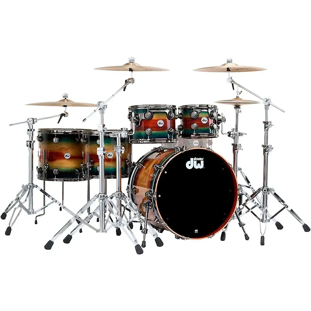 Ударная установка DW Collector's Series SonicPly 5-Piece Exotic Shell Pack 22" Bass Natural/Quick Royal Blue Burst (набор, 5 шт., без малого барабана)