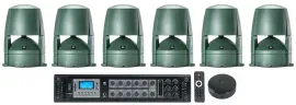 6 JBL CONTROL 88M 8" Commercial 70v Outdoor Landscape Speakers+Amp+Wifi Receiver