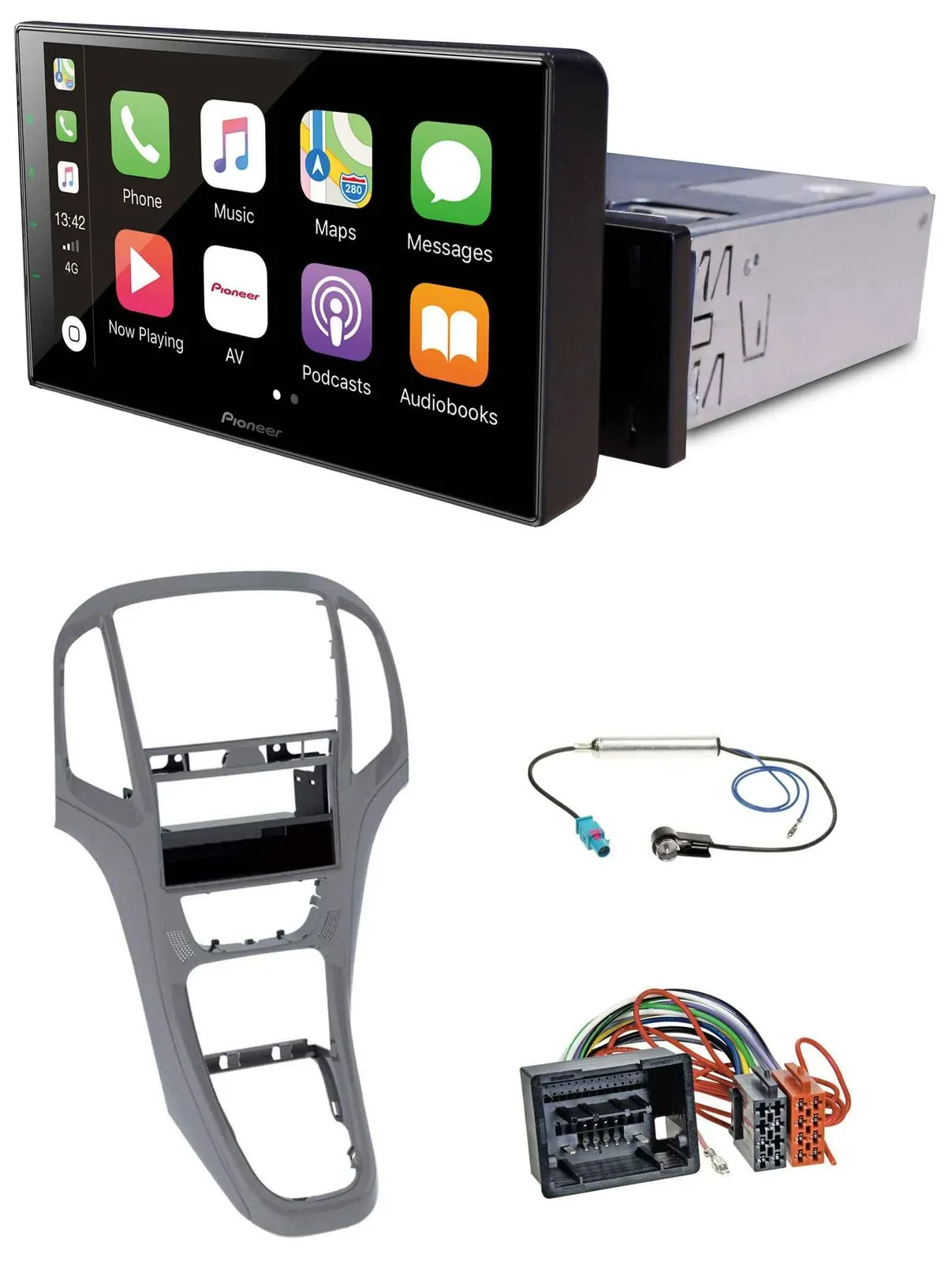 Pioneer Bluetooth MP3 DAB USB Autoradio für Opel Astra J ab 2009 Titan grau