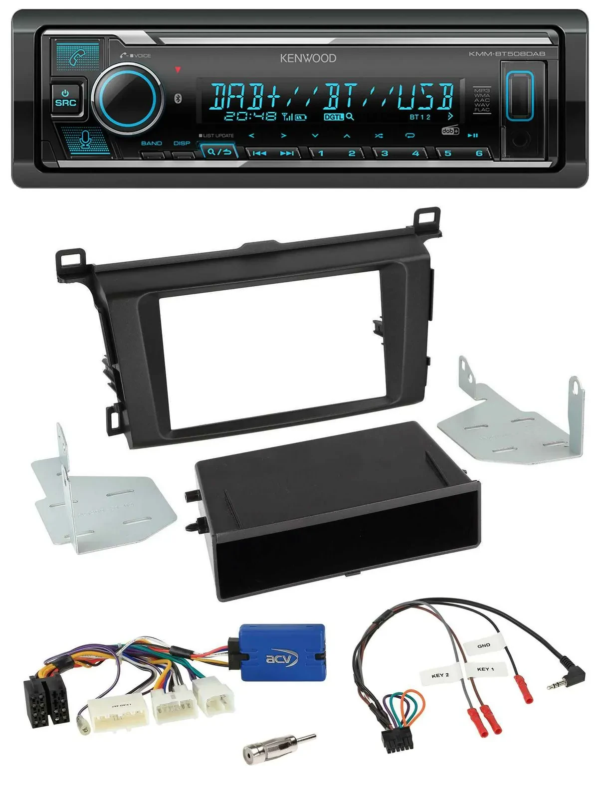 Автомагнитола для Toyota RAV4 (с 2013) Kenwood Bluetooth, DAB, USB