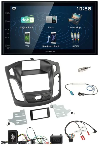 Kenwood 2DIN Bluetooth Lenkrad USB DAB Autoradio für Ford Focus 2011-2014