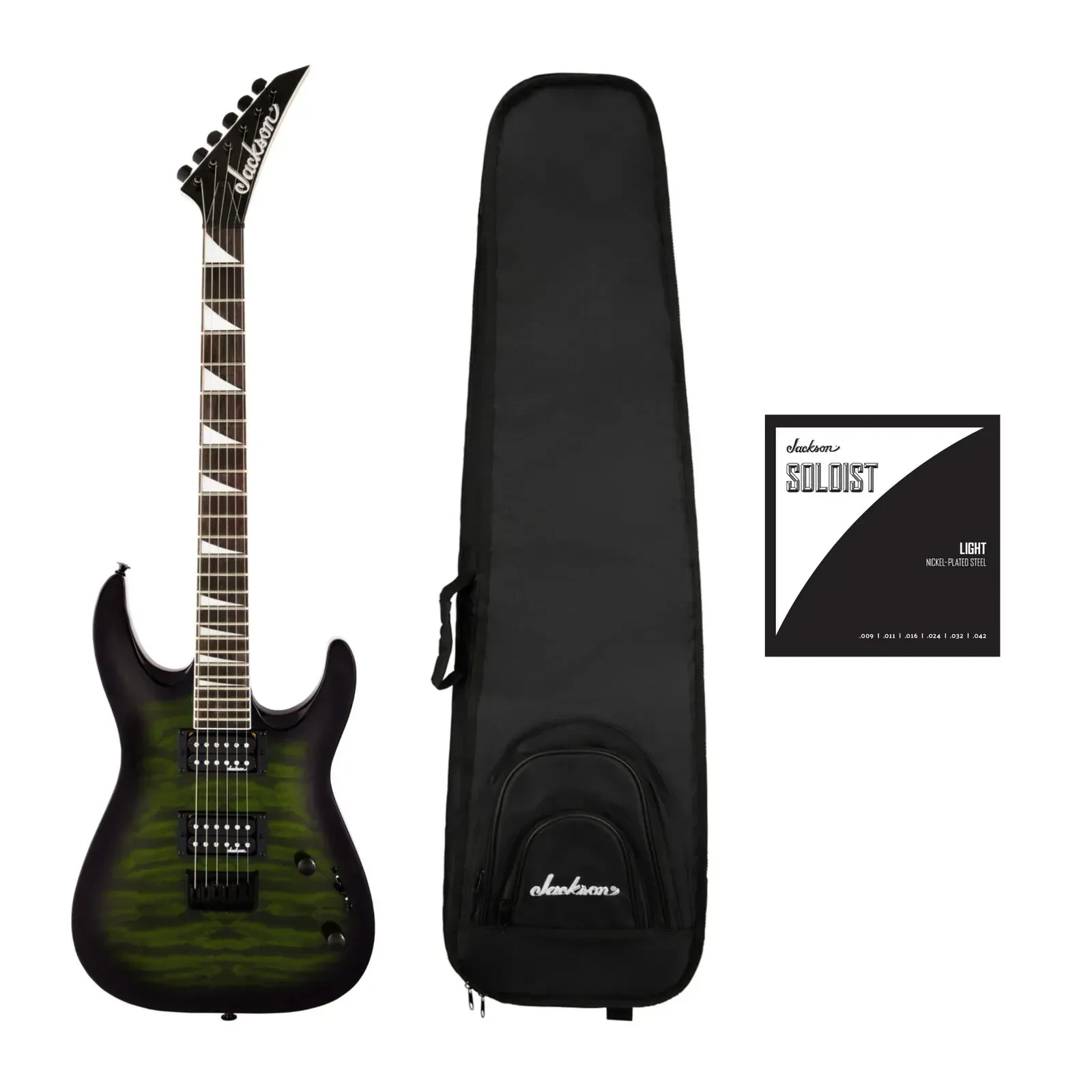 Jackson JS Series Dinky Arch Top Guitar Green Burst with Bag and Strings