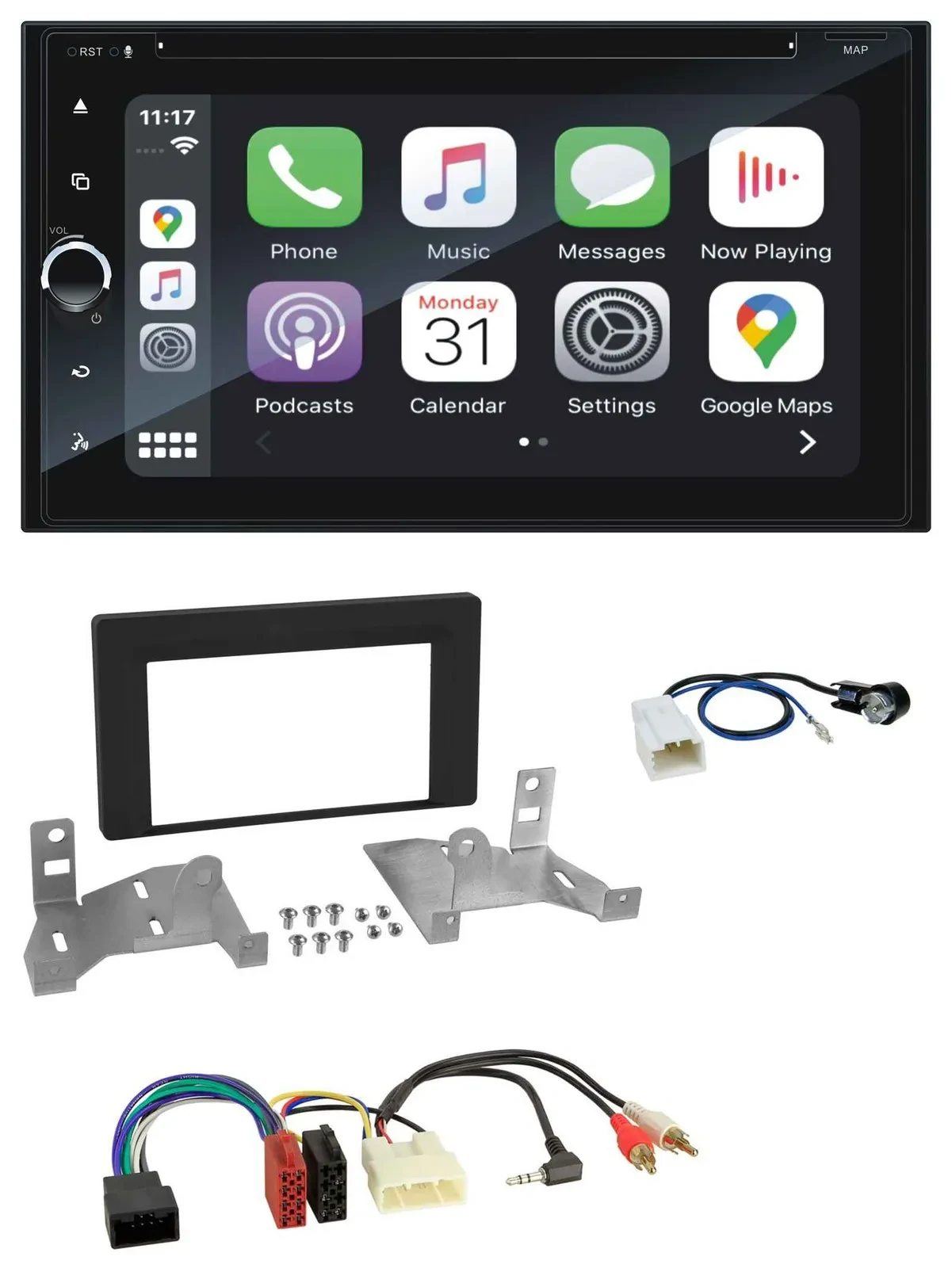 Blaupunkt 2DIN Bluetooth DAB USB DVD MP3 Autoradio für Toyota Aygo ab 2022 AB7 s