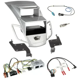 Radioset Lenkradadapter DIN Autoradio für Ford Fiesta 2010-17 Display silber