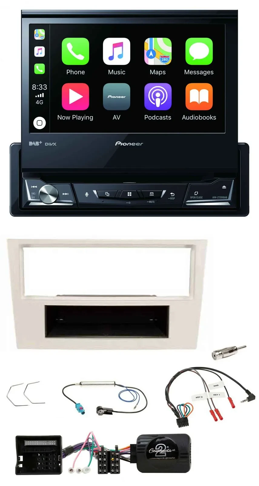 Pioneer DVD Bluetooth DAB USB Lenkrad Autoradio für Opel Corsa D 2006-2008 perl-