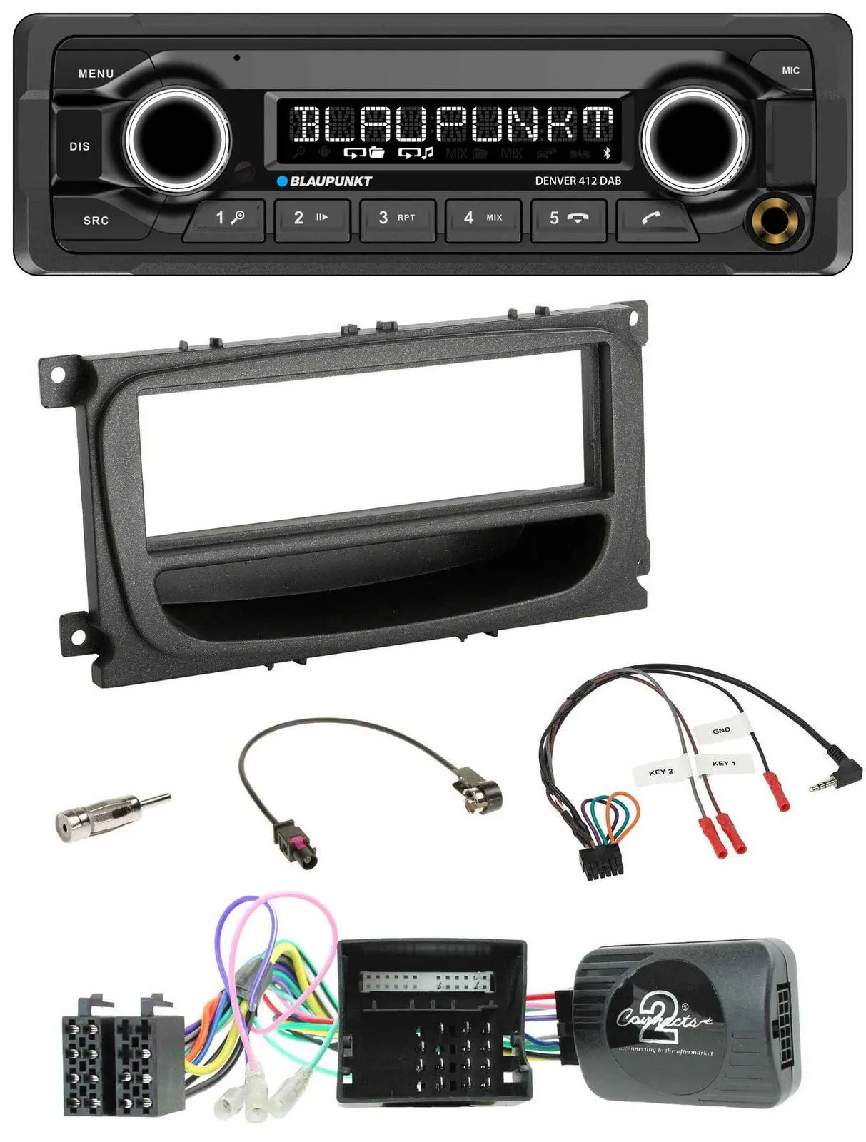 Blaupunkt Bluetooth DAB Lenkrad USB Autoradio für Ford Mondeo S-Max Can 07-14 sc