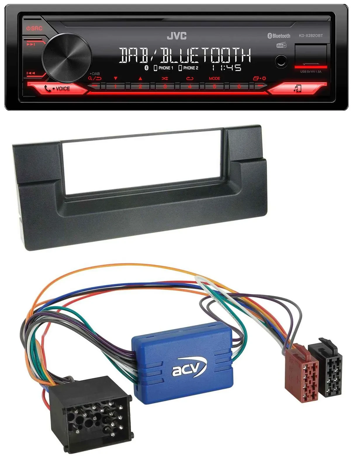 Автомагнитола для BMW 5 Series E39 и X5 E53 JVC Bluetooth USB DAB MP3