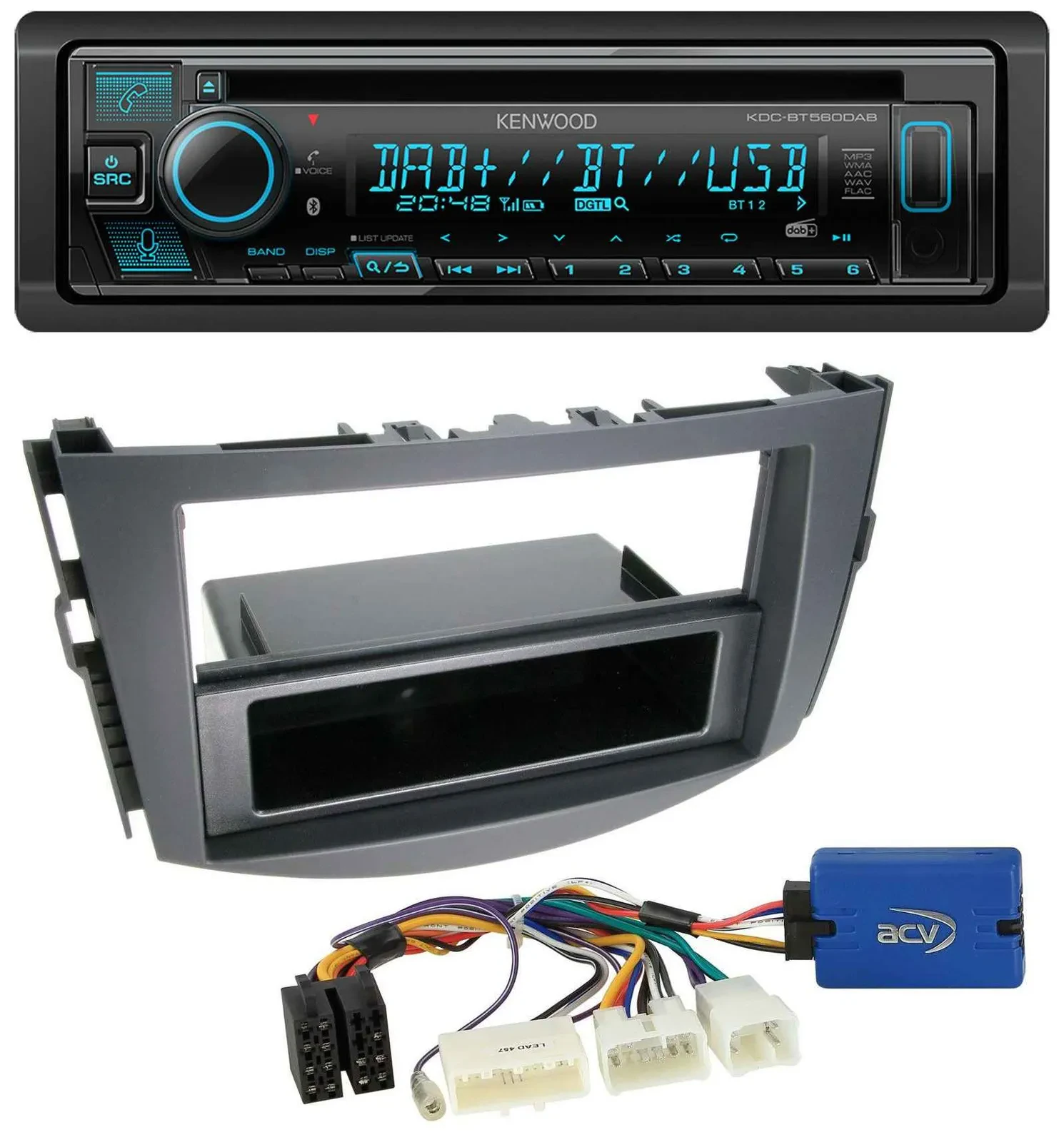 Kenwood Bluetooth DAB CD MP3 USB Autoradio für Toyota RAV-4 (11-13) - 28 Pin