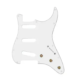 920D Custom SSS Pre-Wired Pickguard for Strat With A White Pickguard and S7W ...