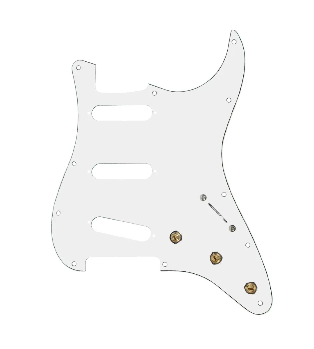 920D Custom SSS Pre-Wired Pickguard for Strat With A White Pickguard and S7W ...