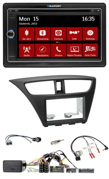 Blaupunkt Lenkrad DAB TMC 2DIN USB Bluetooth Navigation für Honda Civic ab 12 sc