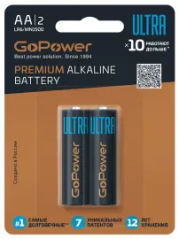 00-00035162 Ultra Элемент питания LR6 AA BL2 щелочной 1.5V, GoPower