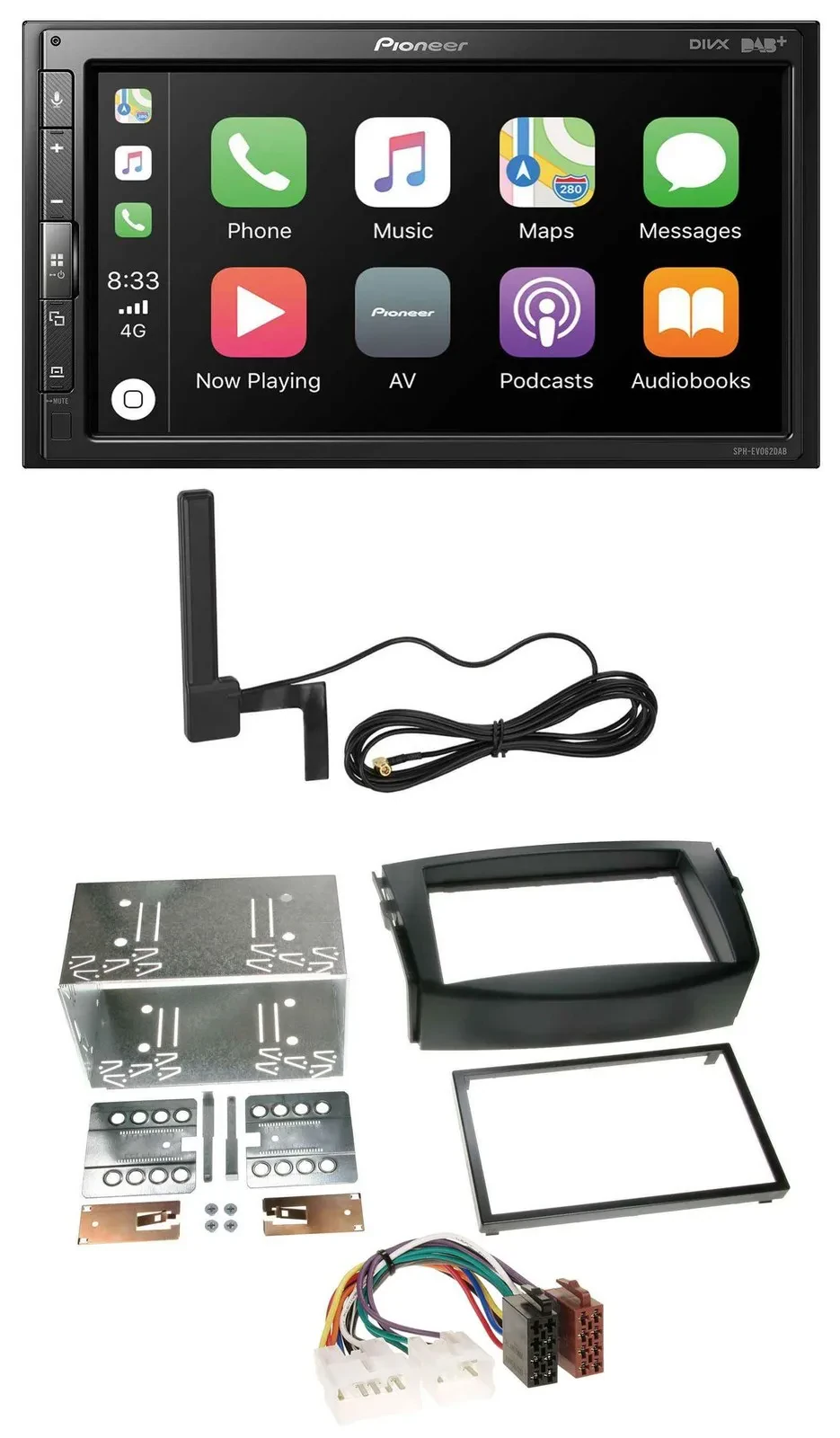 Автомагнитола для Toyota RAV4 (2006–2013) Pioneer 2-DIN, Bluetooth, DAB, USB, MP3