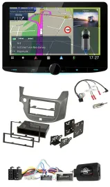 Kenwood Bluetooth DAB TMC 2DIN Lenkrad USB Navigation für Honda Jazz ab 2014 sil
