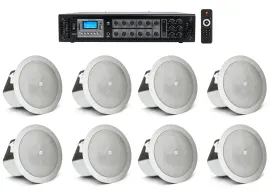 (8) JBL 3" Ceiling Speakers+6-Zone Bluetooth Amplifier For Hotel/Office/Diner