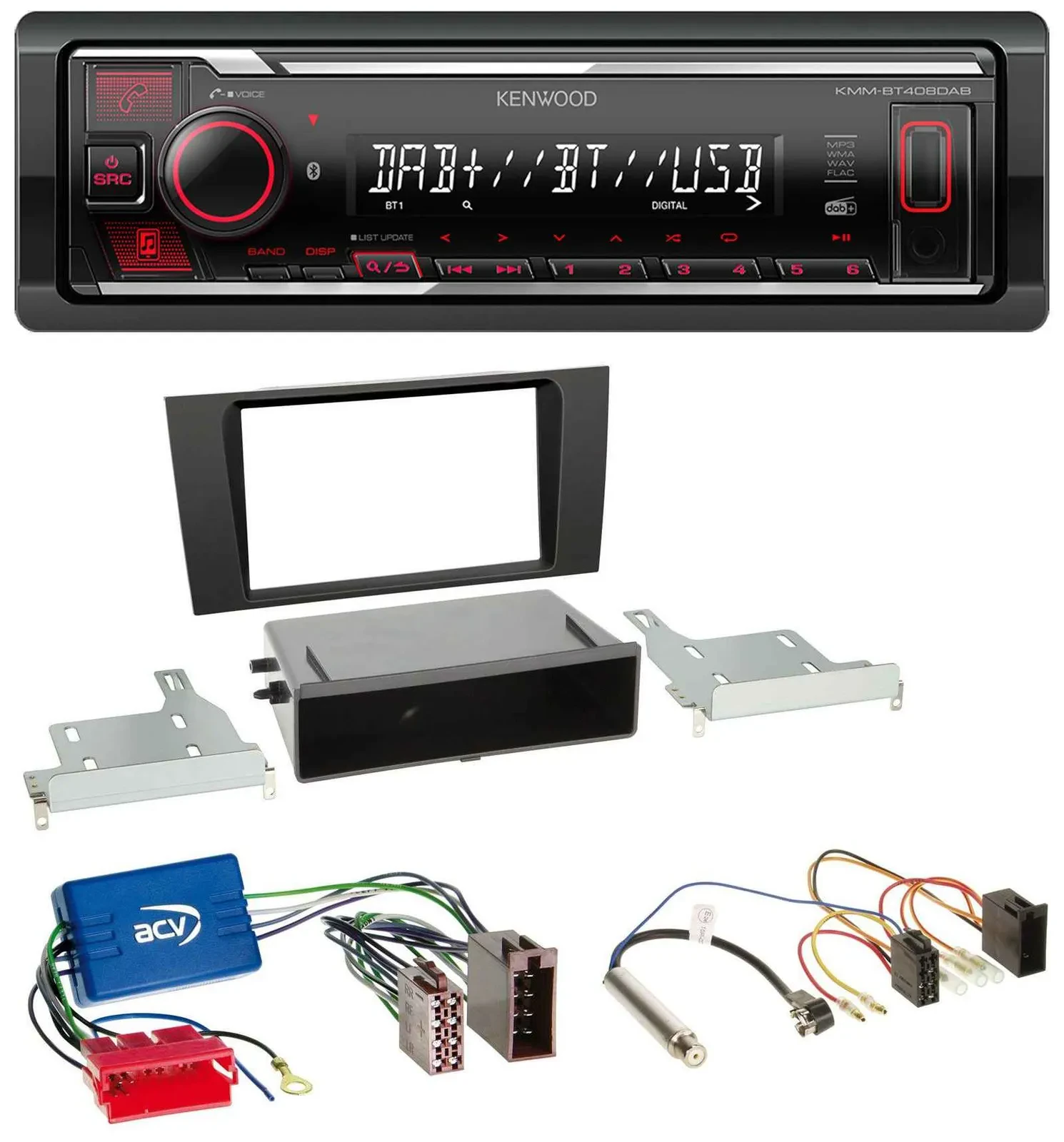 Kenwood MP3 Bluetooth USB DAB Autoradio für Audi A4 B5 99-01 Symphony Aktivsyste