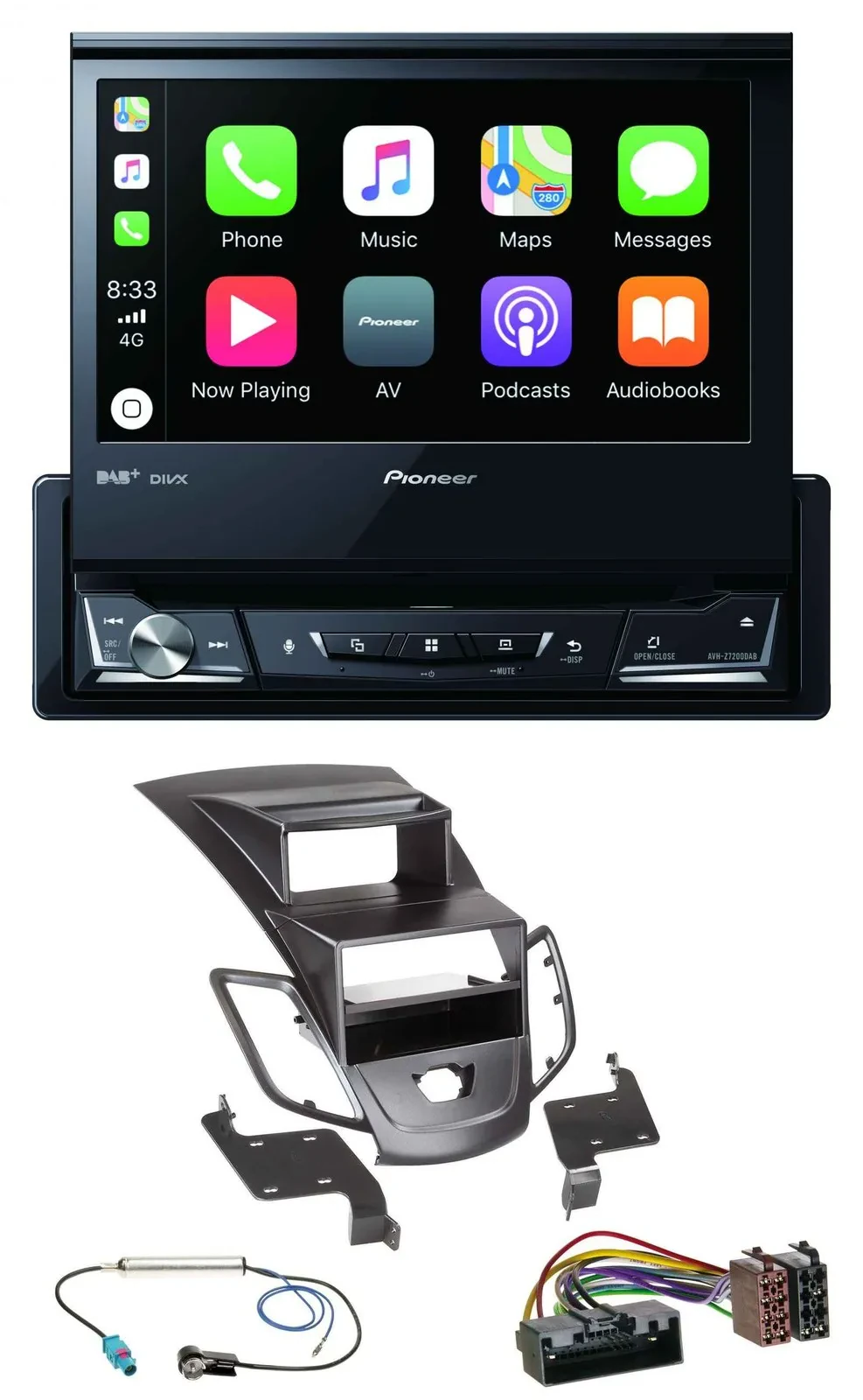 Pioneer DVD Bluetooth DAB USB MP3 Autoradio für Ford Fiesta 10-17 Display schwar