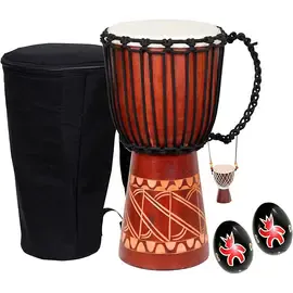 Джембе X8 Drums Tribal Djembe with Bag Shakers and Necklace