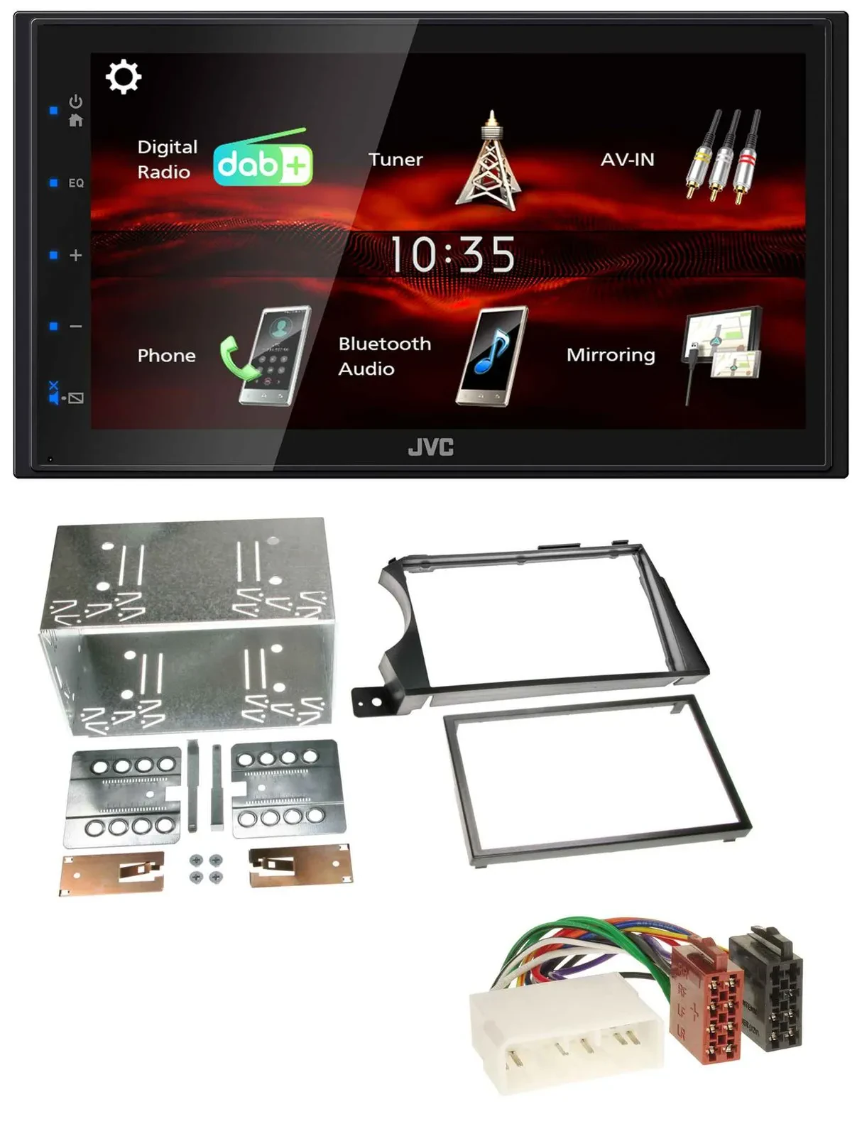 Автомагнитола для SsangYong Actyon/Kyron 2006–2011 JVC 2DIN USB Bluetooth MP3 DAB