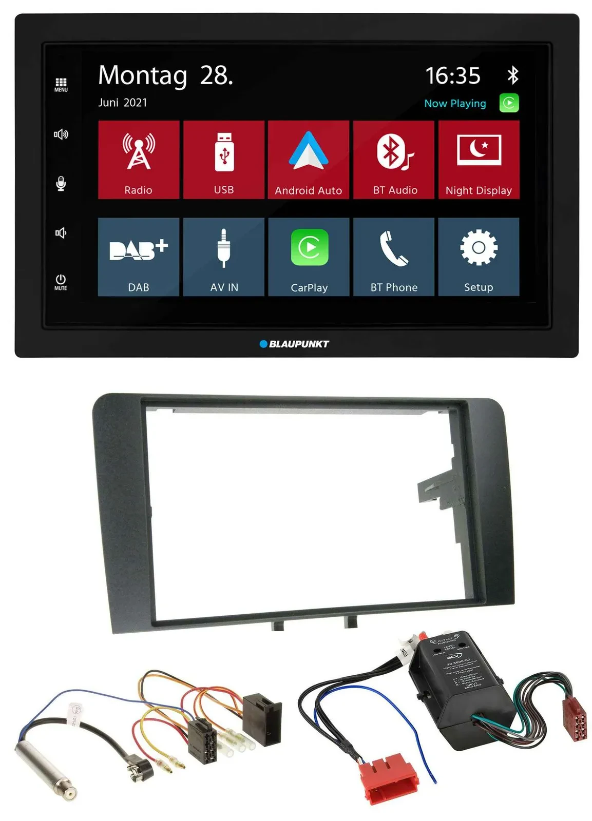 Автомагнитола Blaupunkt 2DIN Bluetooth DAB USB для Audi A3 (2003–2006) 8P, совместима с Bose активной системой
