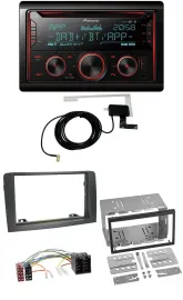 Pioneer 2DIN MP3 DAB USB CD Bluetooth Autoradio für Fiat Idea (ab 05) - grau