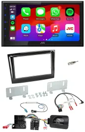 JVC Bluetooth USB Lenkrad 2DIN DAB Autoradio für Fiat Doblo ab 15 Mini-ISO piano