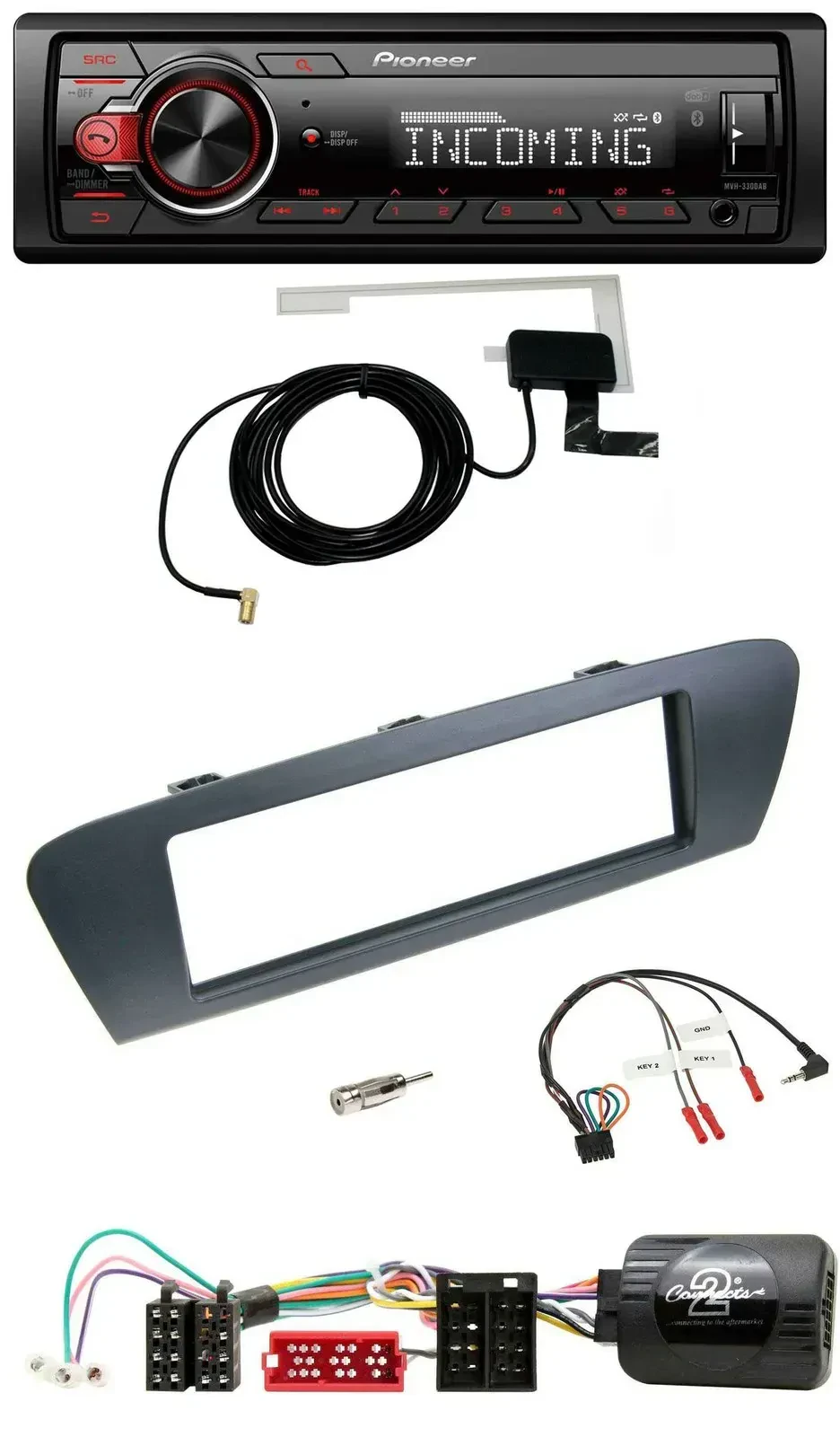 Автомагнитола Pioneer DAB, Bluetooth, USB для Renault Grand Scenic (ISO, с 2009, поддержка управления на руле)