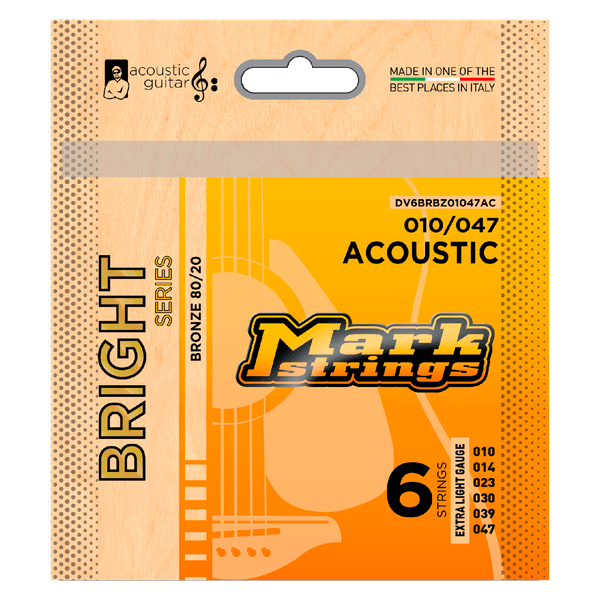 Струны для акустической гитары Markbass Bright Series Bronze 80/20 10-47