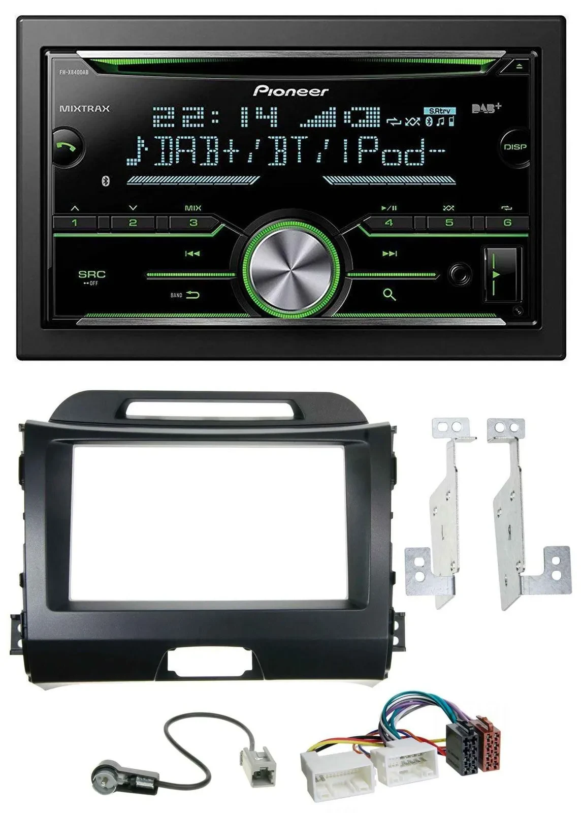 Pioneer Bluetooth MP3 DAB 2DIN USB CD Autoradio für Kia Sportage 3 10-15 SL schw
