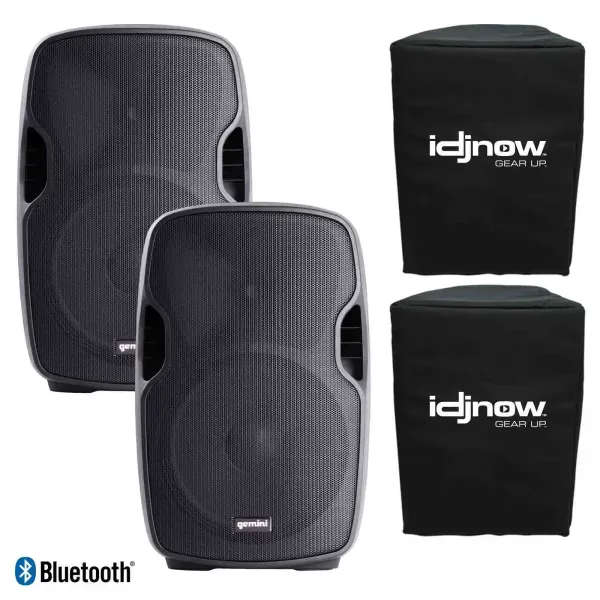 Gemini AS-1500BLU 15" PA/DJ Speakers w. USB/SD/MP3 & Bluetooth (Pair)