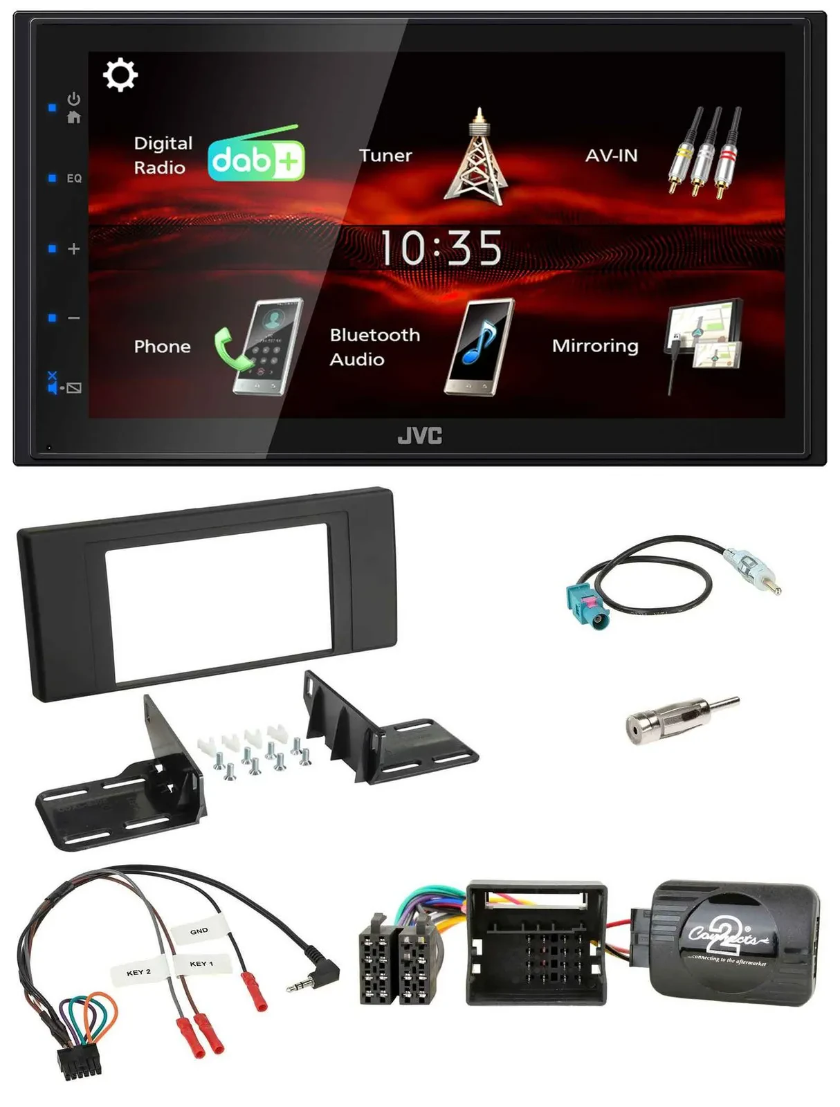 JVC USB Bluetooth Lenkrad DAB 2DIN Autoradio für Land Rover Range Rover Vogue 20