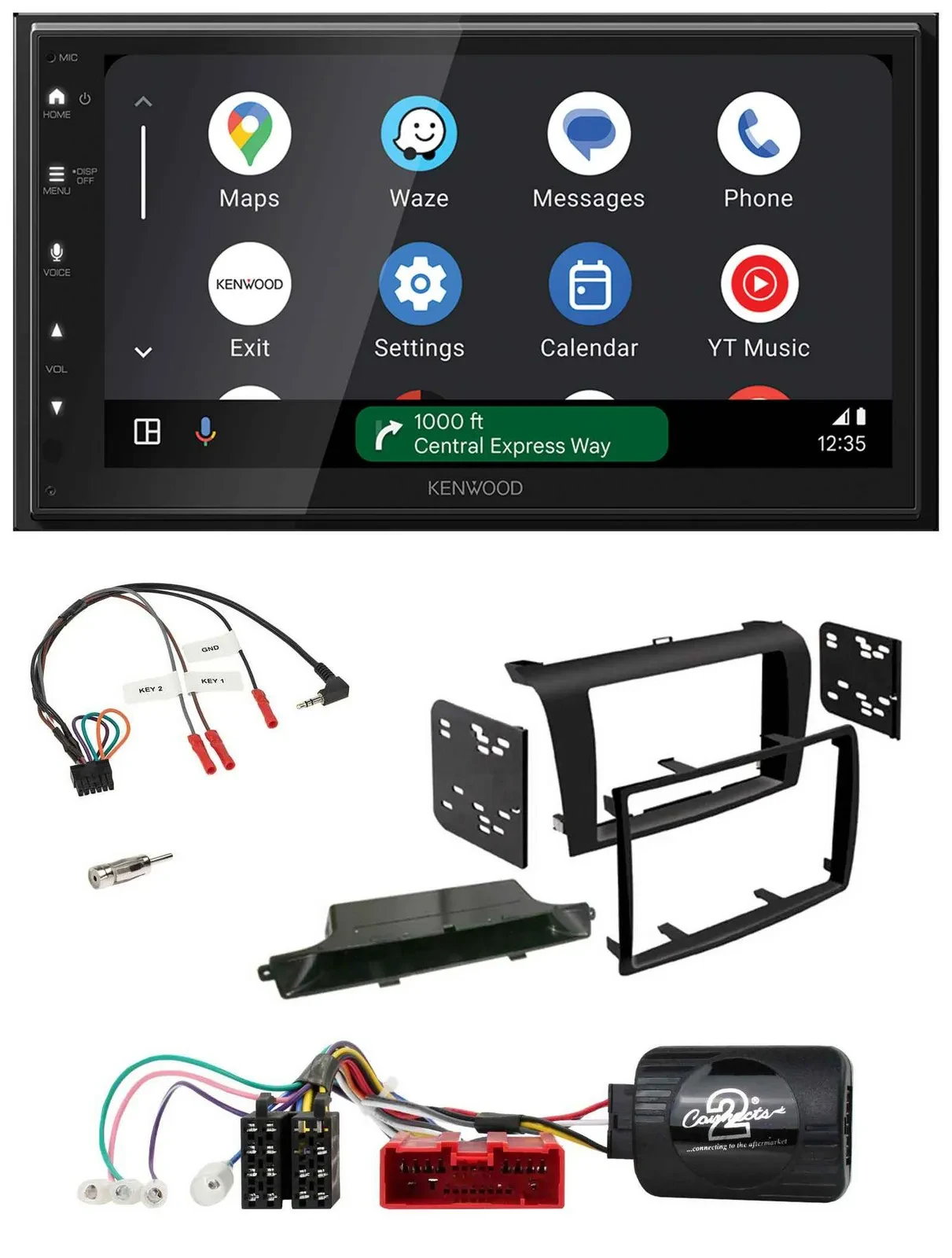 Kenwood DAB Bluetooth USB Lenkrad 2DIN Autoradio für Mazda 3 2003-2009 schwarz