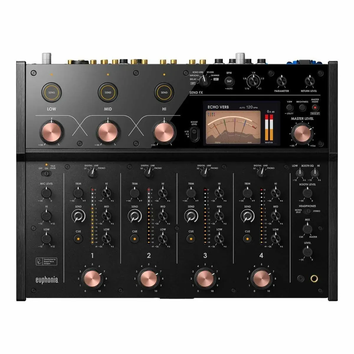 DJ-микшер AlphaTheta Euphonia 4-канальный ротари, совместимый с Serato и Rekordbox