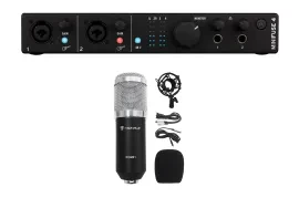 Arturia Minifuse 4 Black 4x4 USB MIDI Audio Interface+Recording Microphone