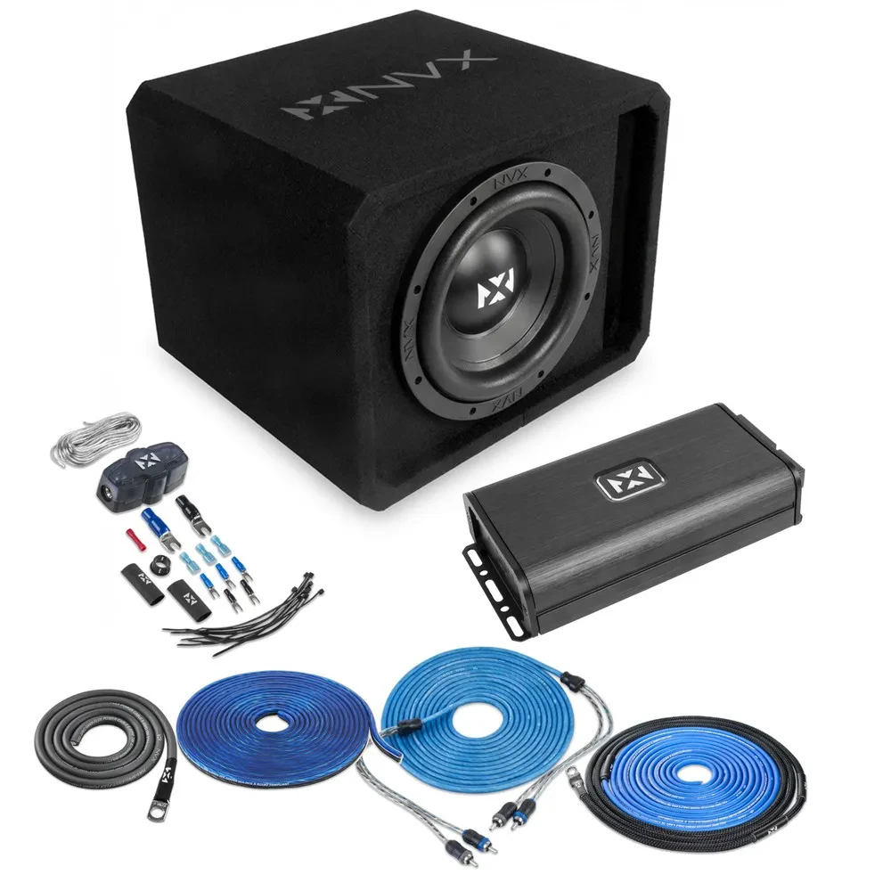 Сабвуферный комплект для авто NVX NE101P_NBASSPACKAGEKIT 10" портированный, с коробом, усилителем и комплектом проводов (набор)
