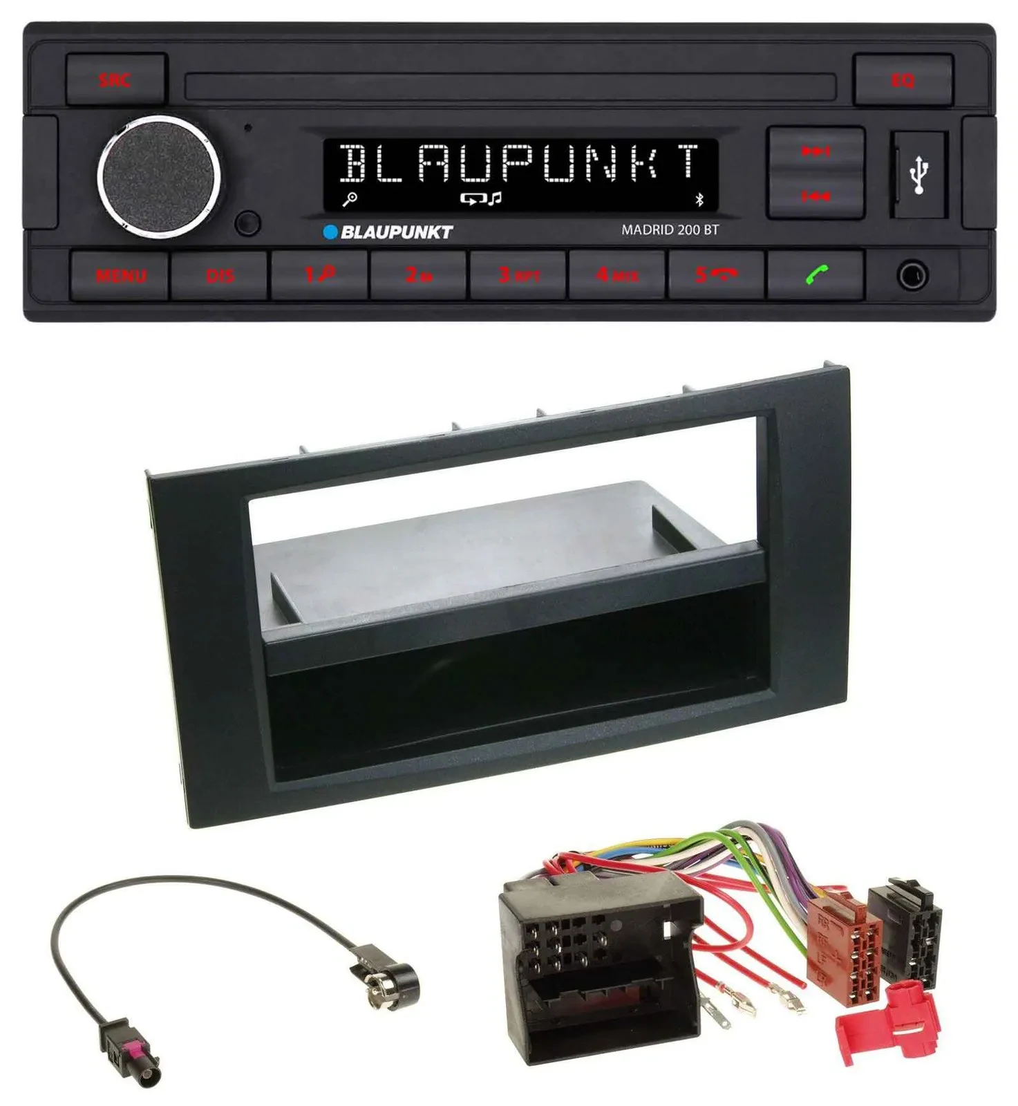 Blaupunkt USB AUX Bluetooth MP3 Autoradio für Ford Focus Fiesta 04-08 schwarz
