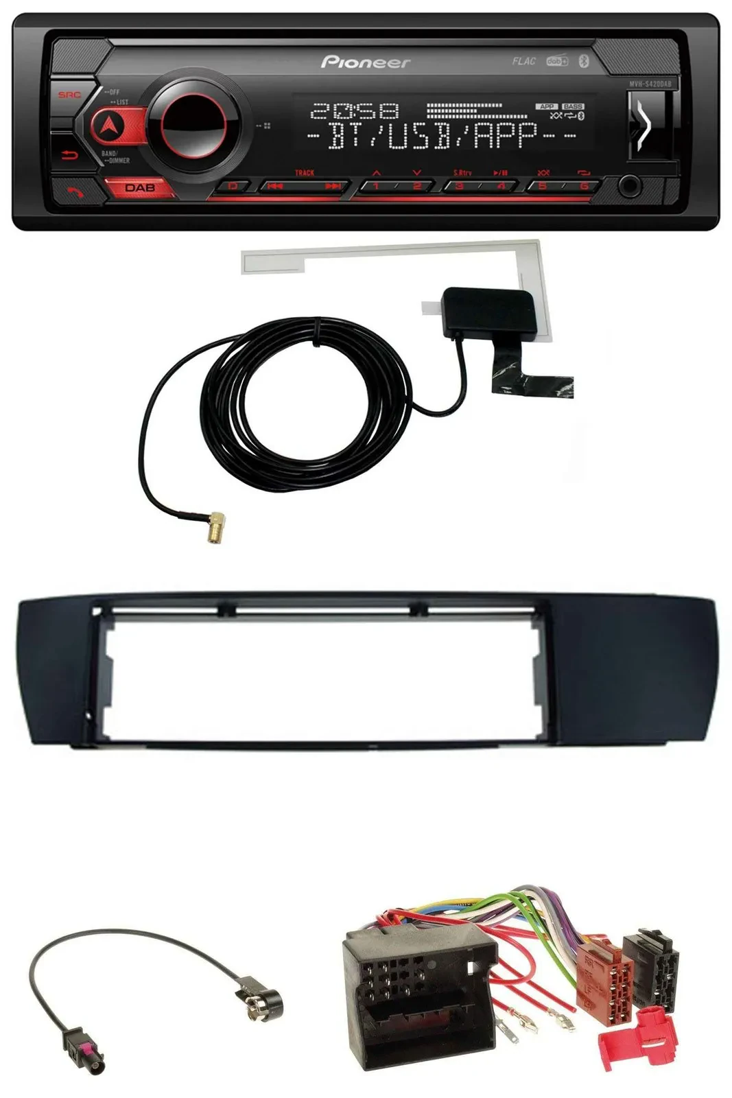 Pioneer DAB USB MP3 Bluetooth Autoradio für BMW X3 (E83 2004-2010) seitlich