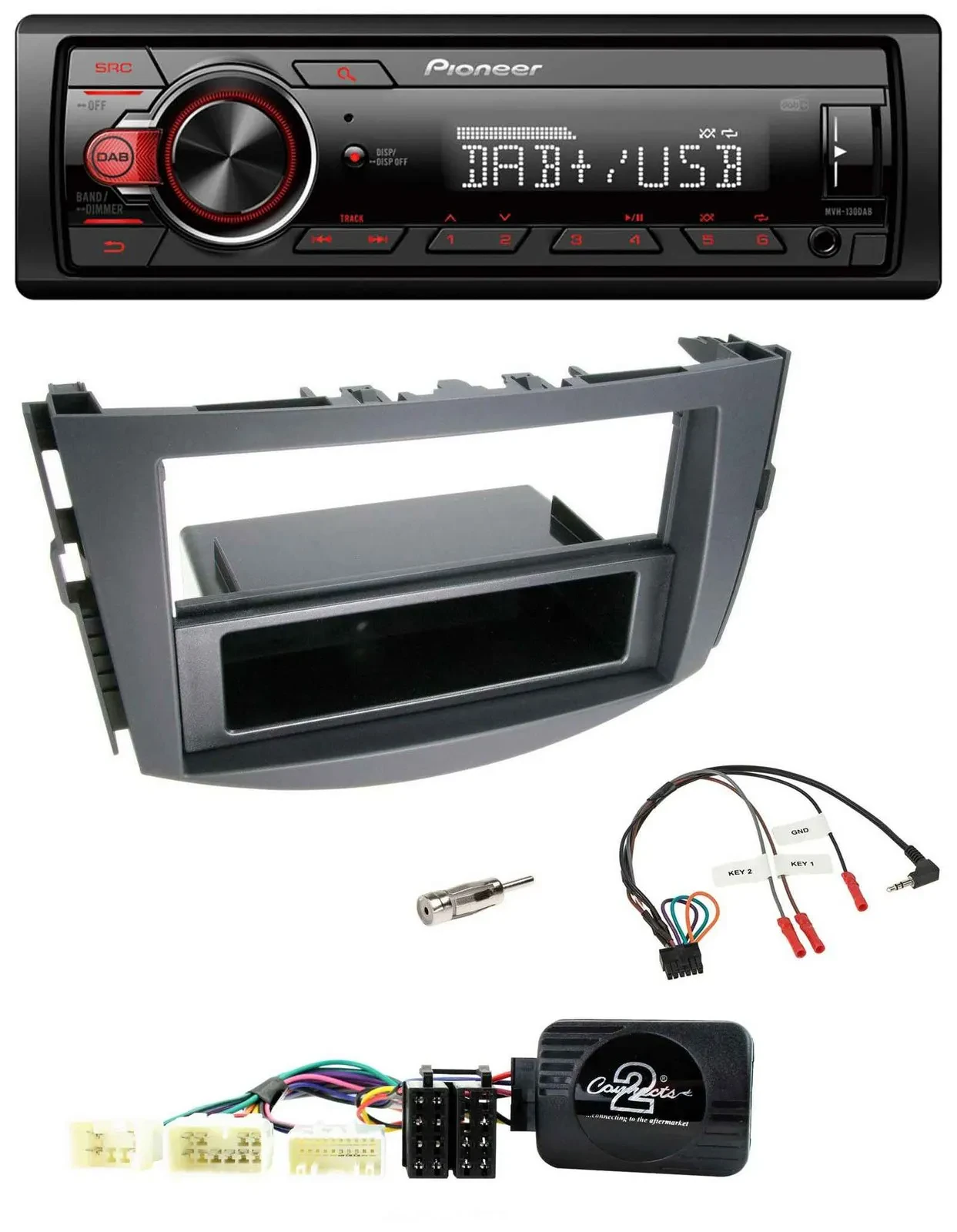 Pioneer MP3 1DIN DAB USB Lenkrad Autoradio für Toyota RAV-4 2006-2011