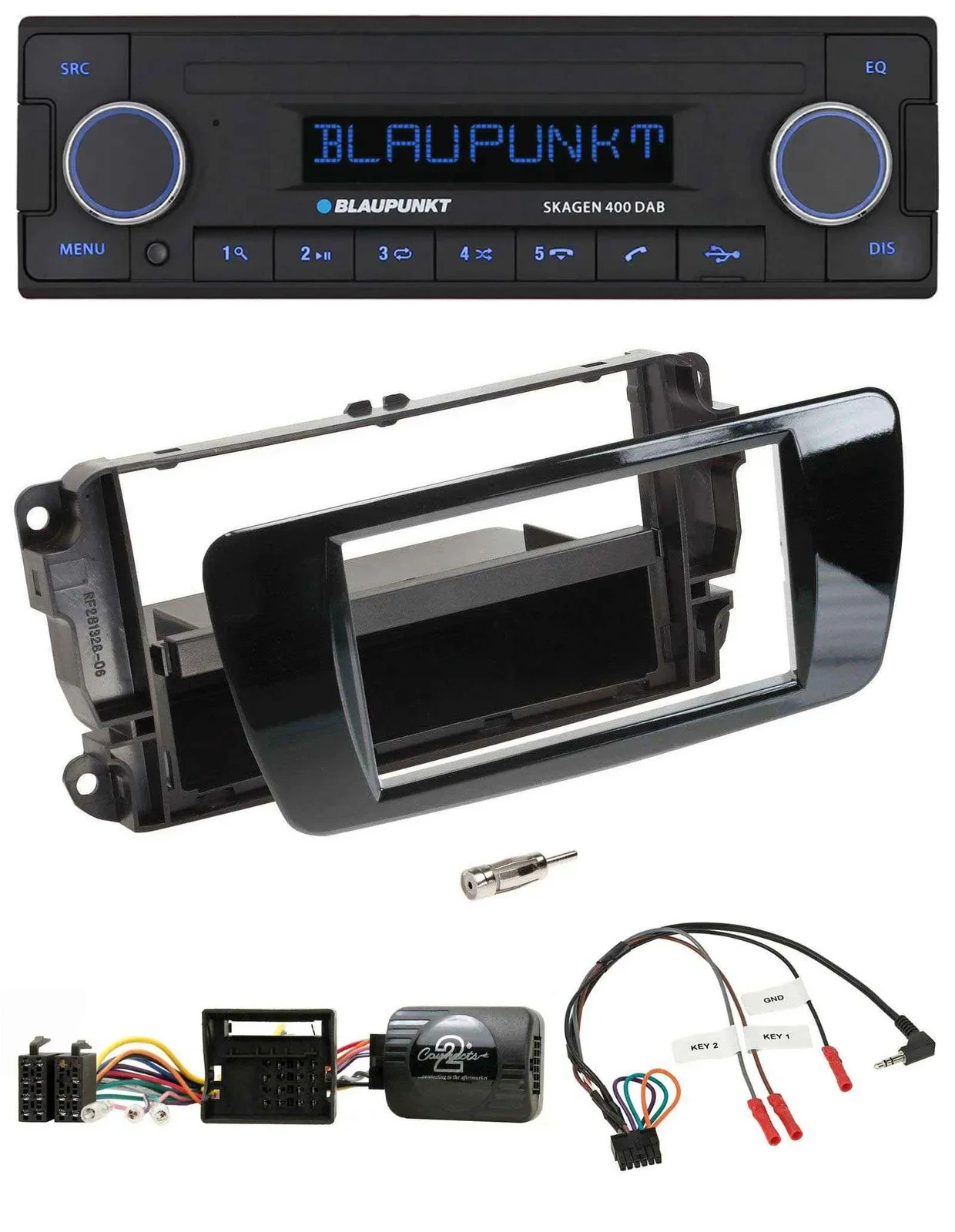 Blaupunkt DAB USB Bluetooth Lenkrad Autoradio für Seat Ibiza Klavierlack schwarz